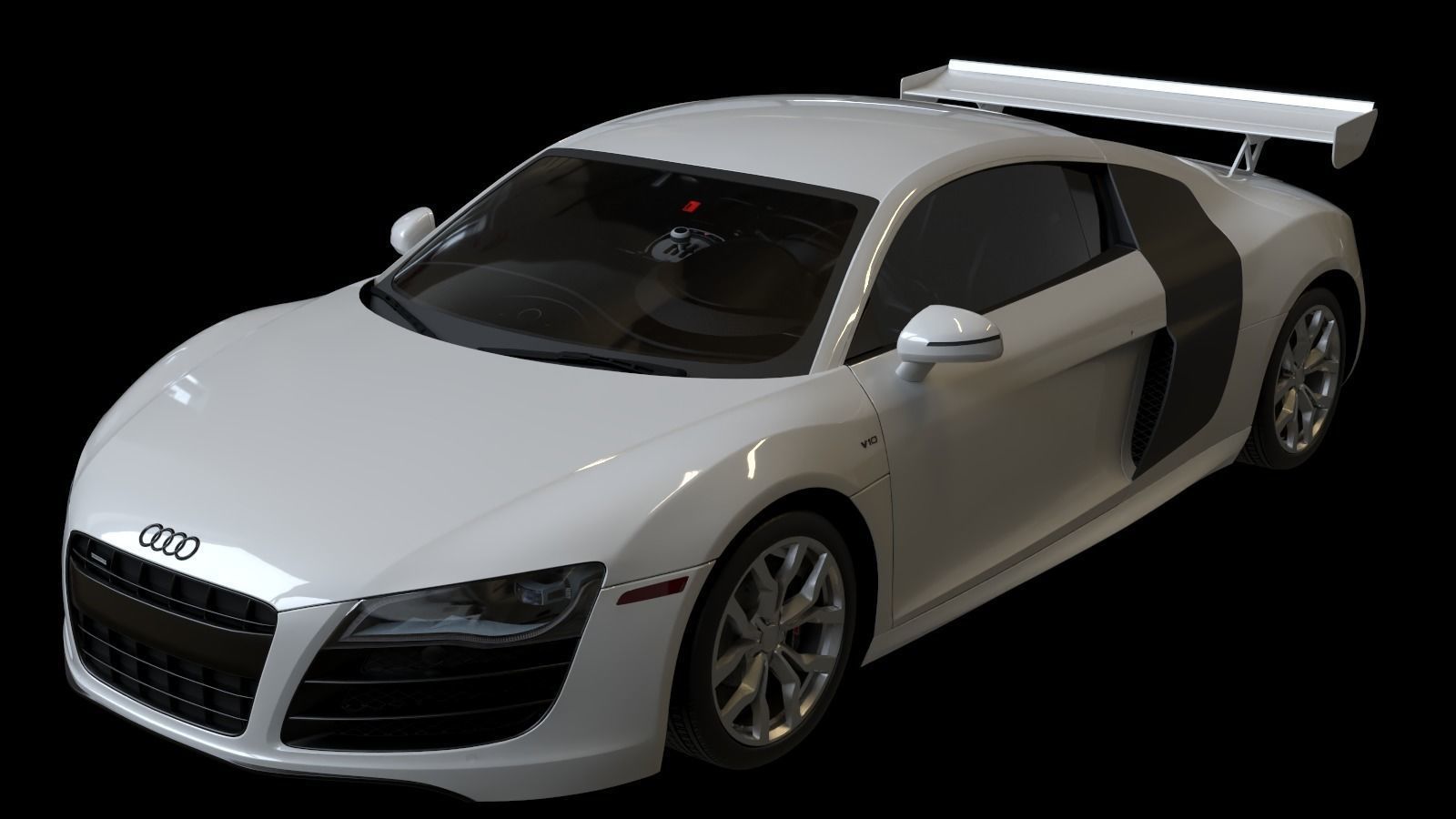 2010 Audi R8  FSI quattro Low-poly 3D model_13