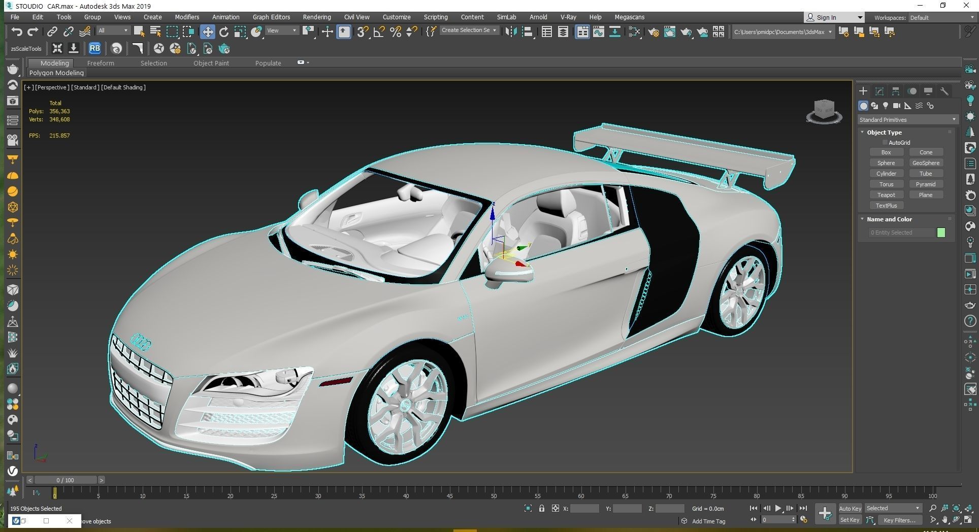 2010 Audi R8  FSI quattro Low-poly 3D model_24