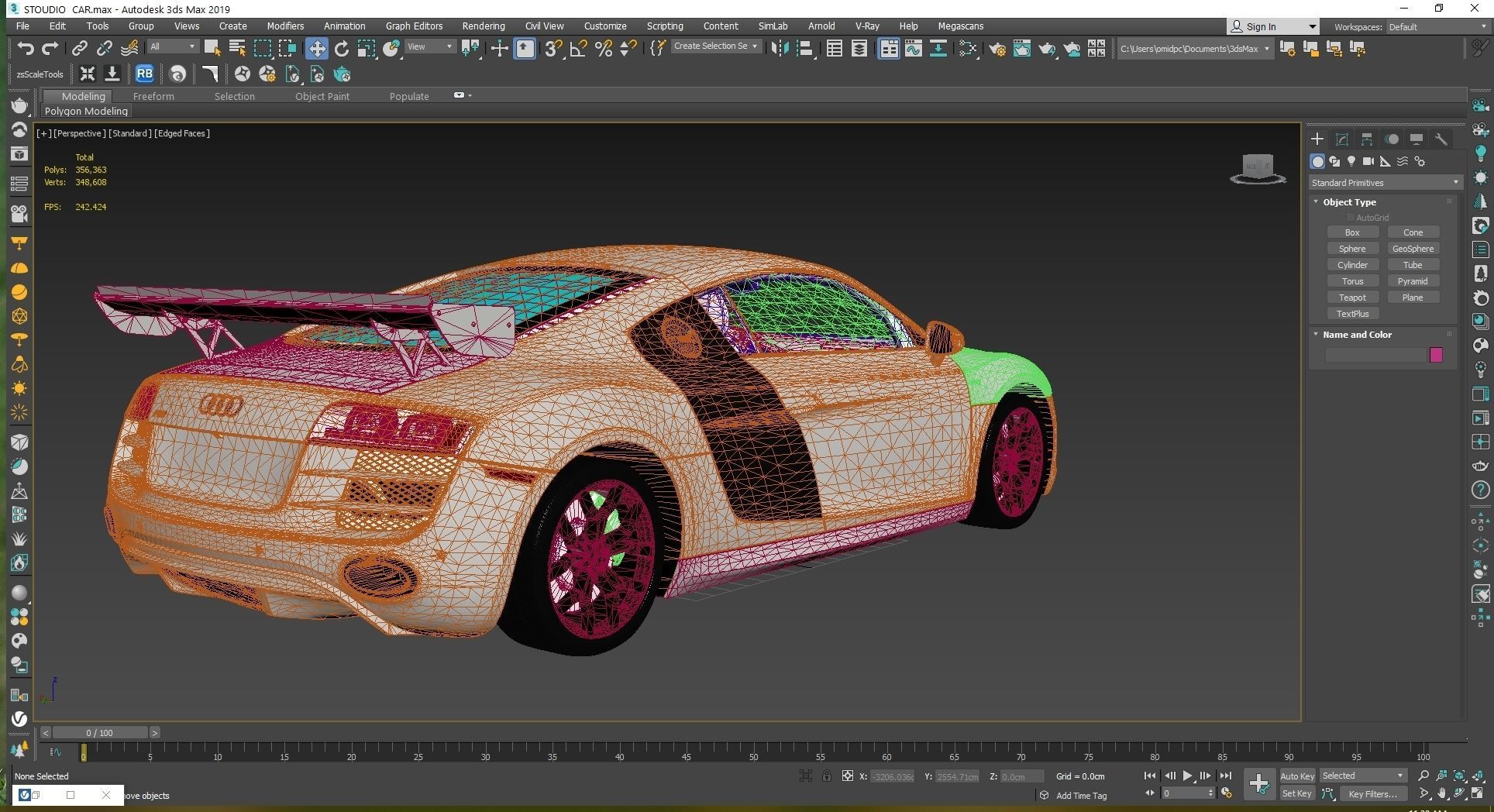 2010 Audi R8  FSI quattro Low-poly 3D model_26