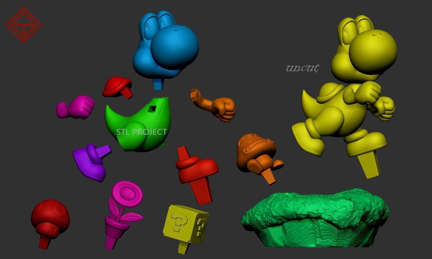 Yoshi 3D print model_3