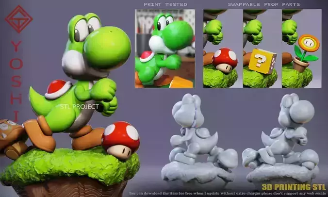 Yoshi 3D print model