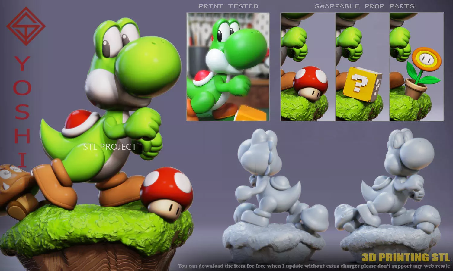 Yoshi 3D print model_0