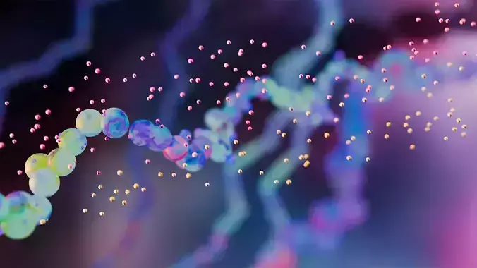 a detailed molecular structure of RNA molecules Low-poly 3D model