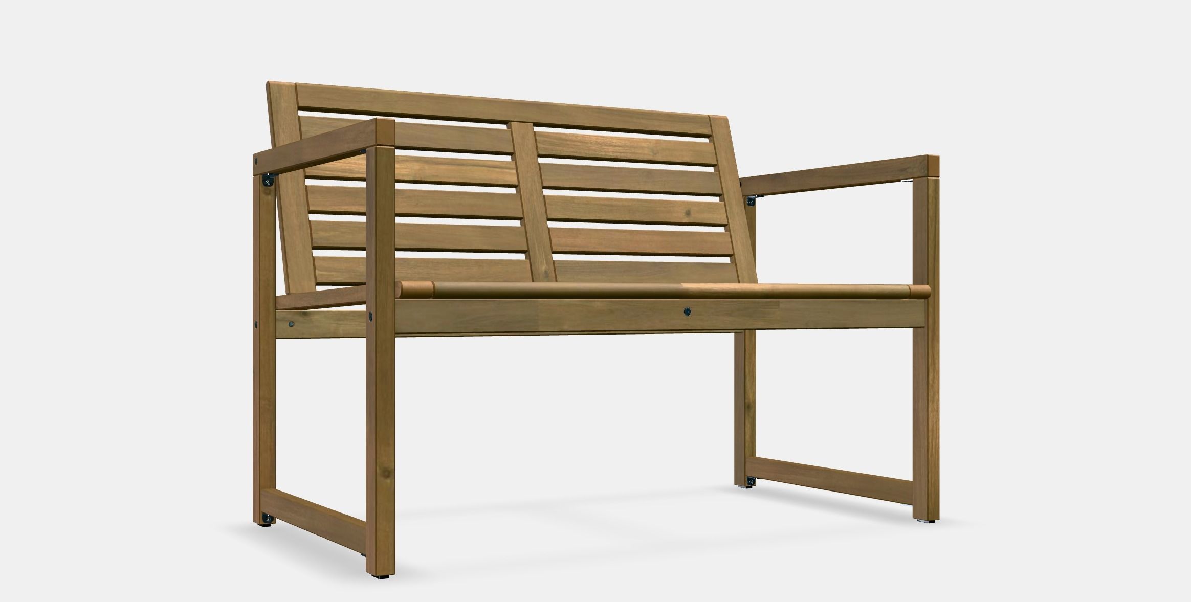 NAMMARO Bench with backrest outdoor Low-poly 3D model_9