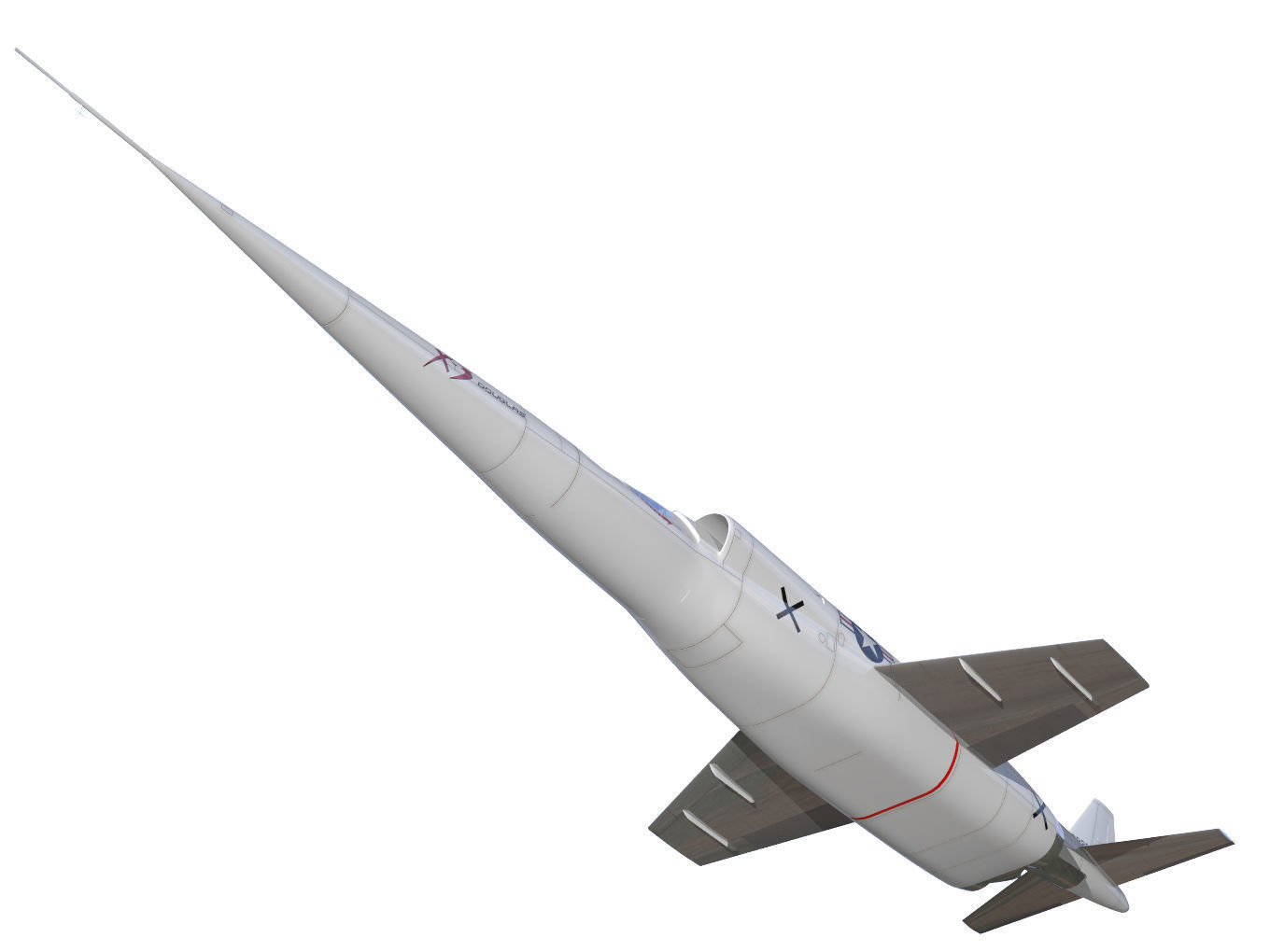 Douglas X-3 Stiletto 3D model_4