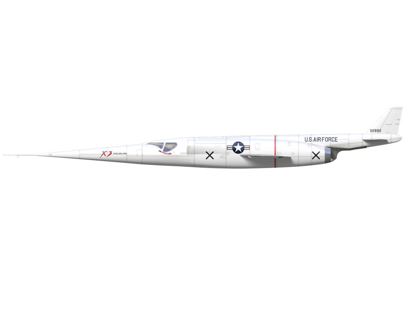 Douglas X-3 Stiletto 3D model_10