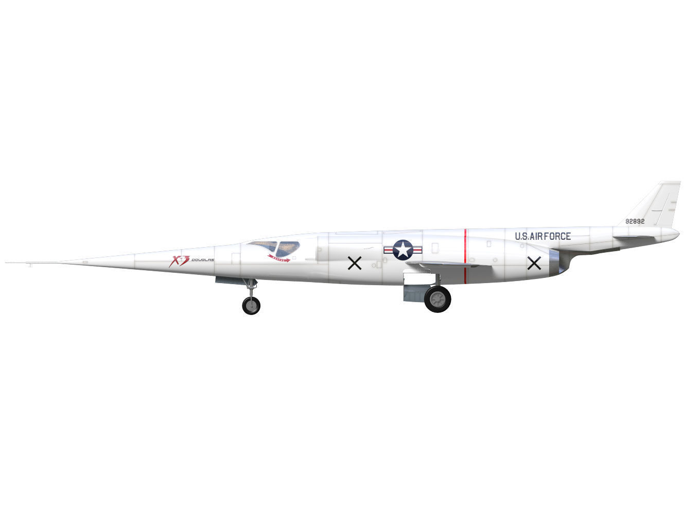 Douglas X-3 Stiletto 3D model_11