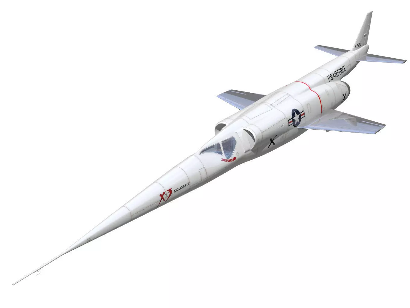 Douglas X-3 Stiletto 3D model_0