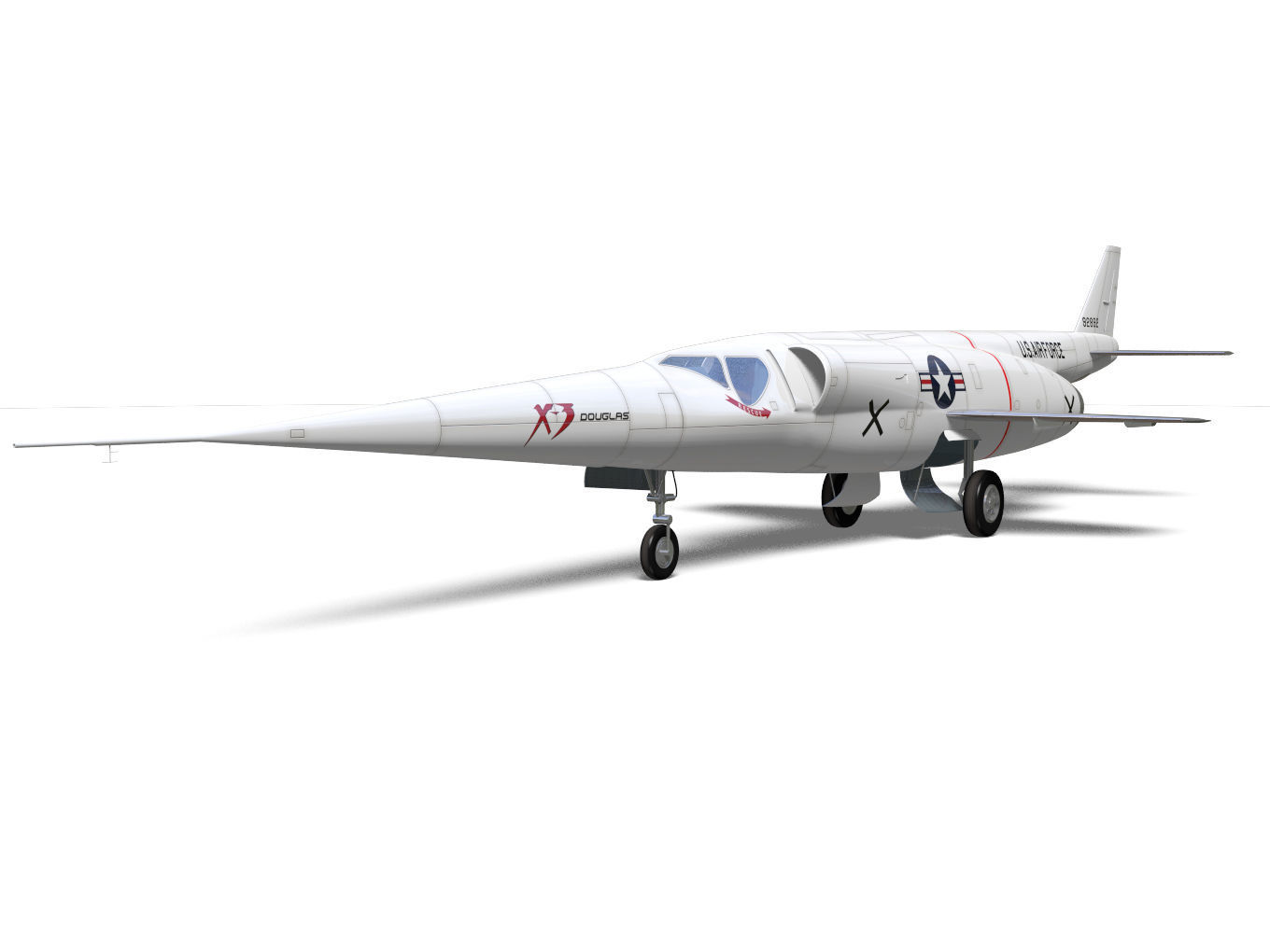 Douglas X-3 Stiletto 3D model_6