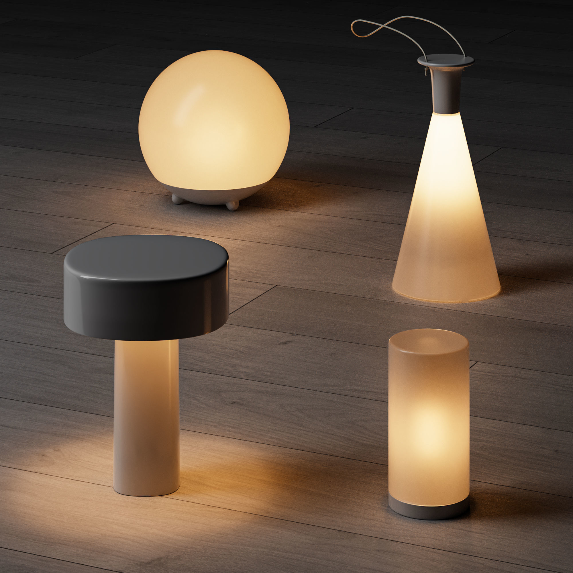 IKEA SOLVINDEN LED table lamps set 3D model_2