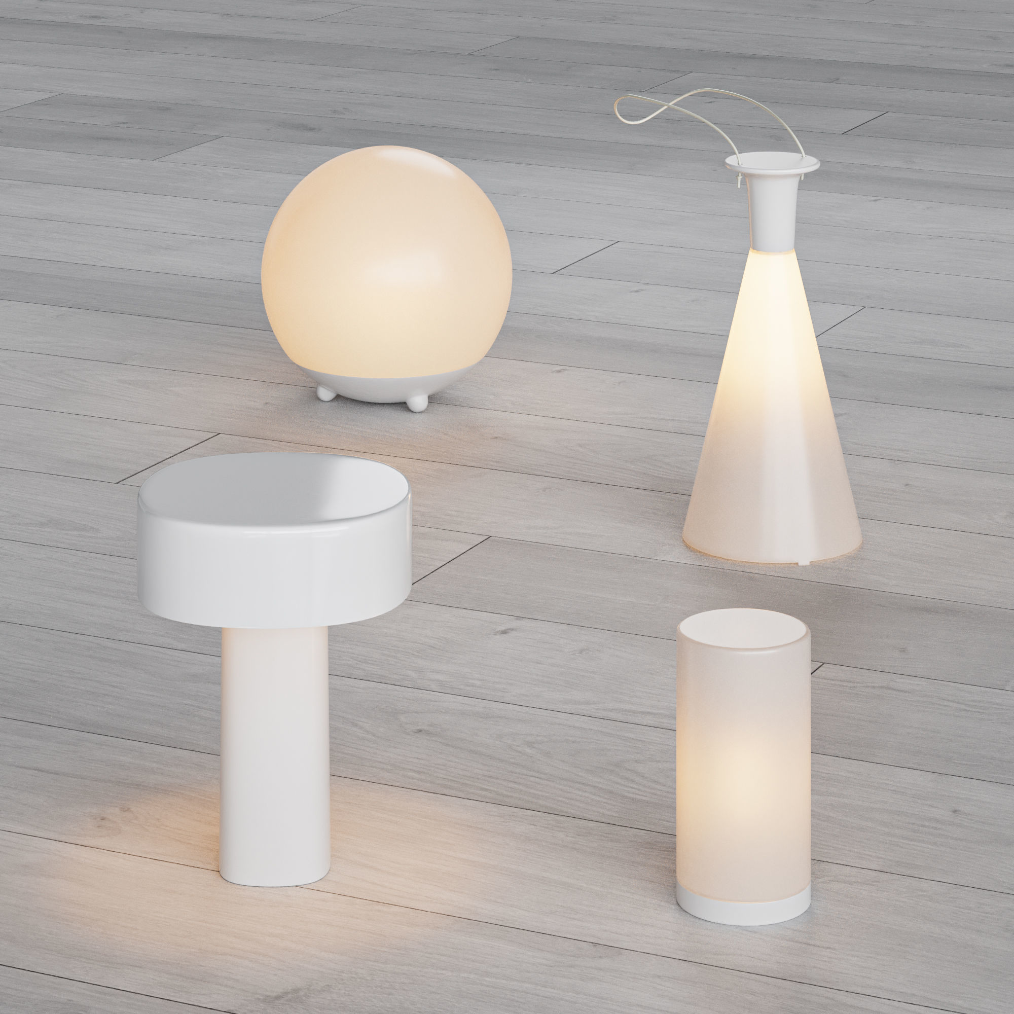 IKEA SOLVINDEN LED table lamps set 3D model_3
