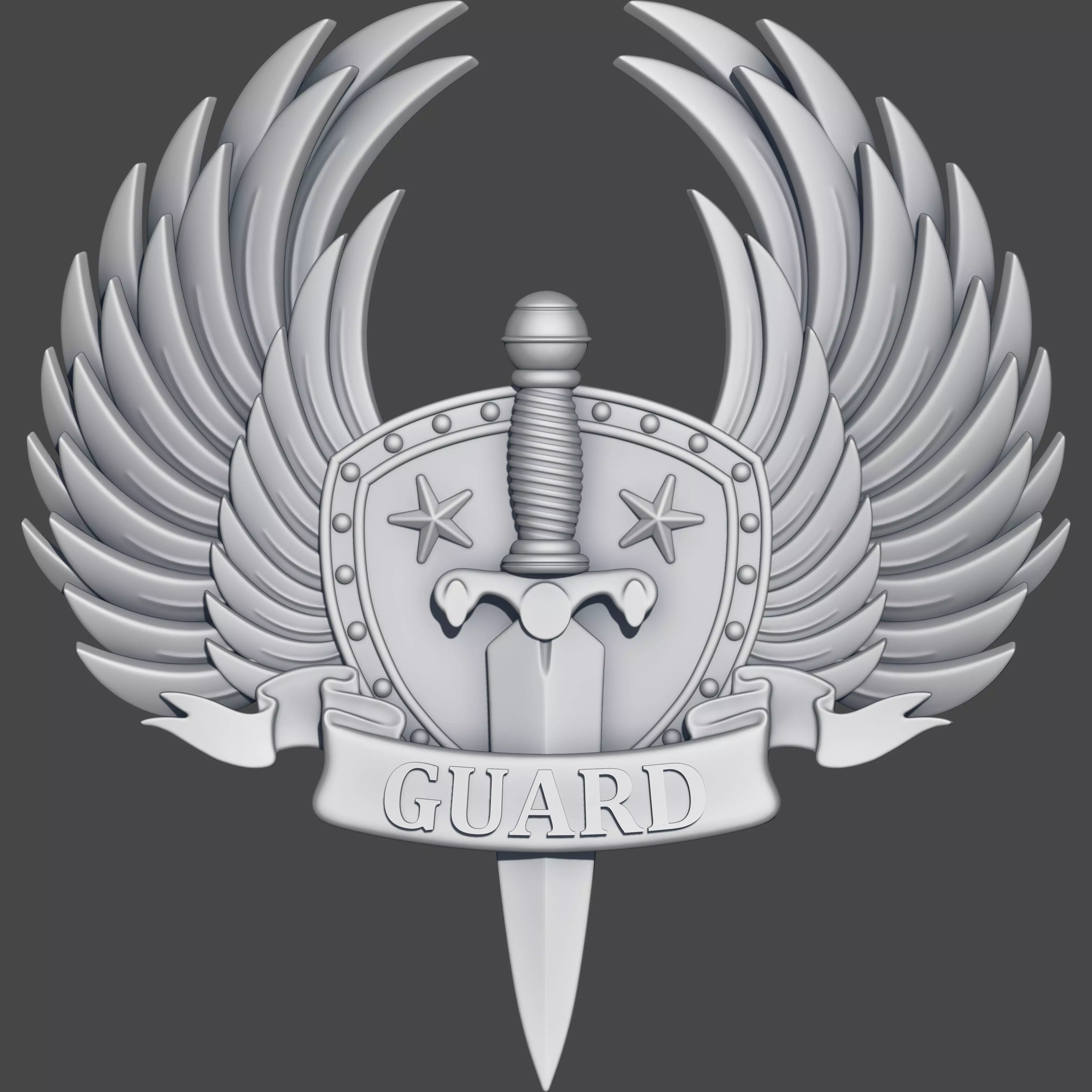 Dagger guard with wings 3D print model
