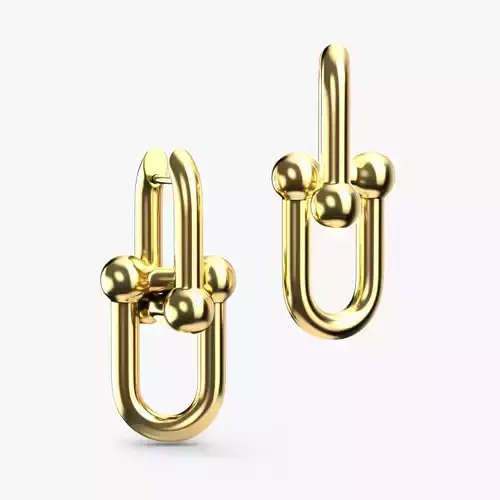 Large Link Earrings