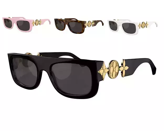 Louis Vuitton Monogram Tribute Sunglasses Low-poly 3D model