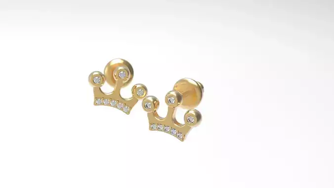 Corona Stud Earrings  3D print model