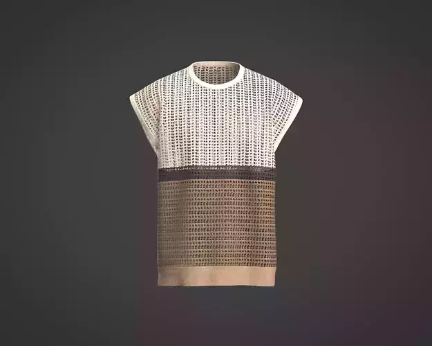 Mens Oversized Crew Neck Mesh Knit Sweater Vest