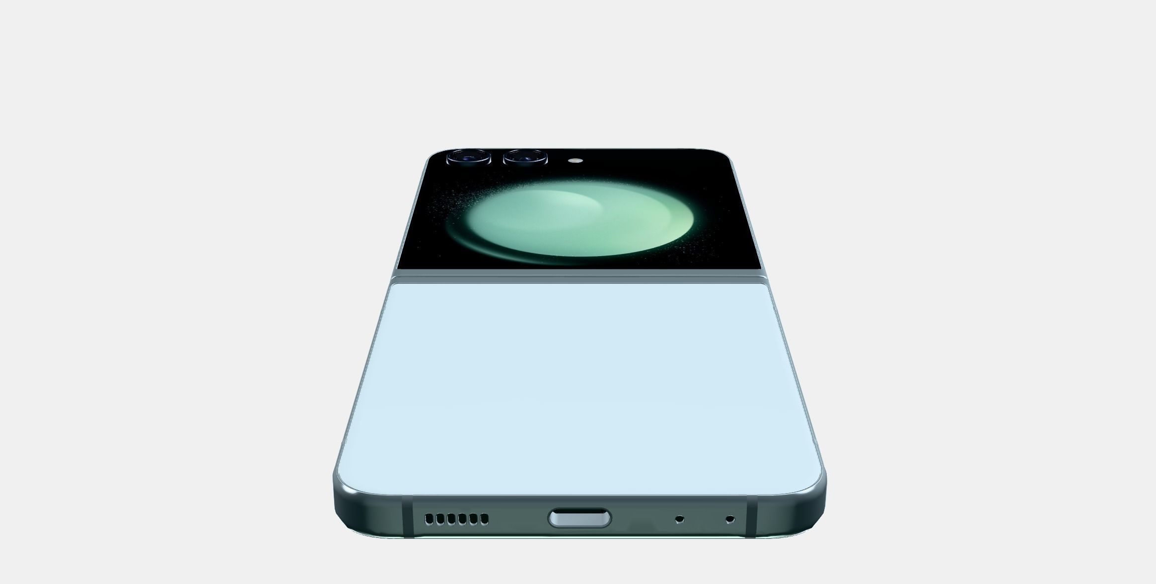 Samsung Galaxy Z Flip Mint Low-poly 3D model_8