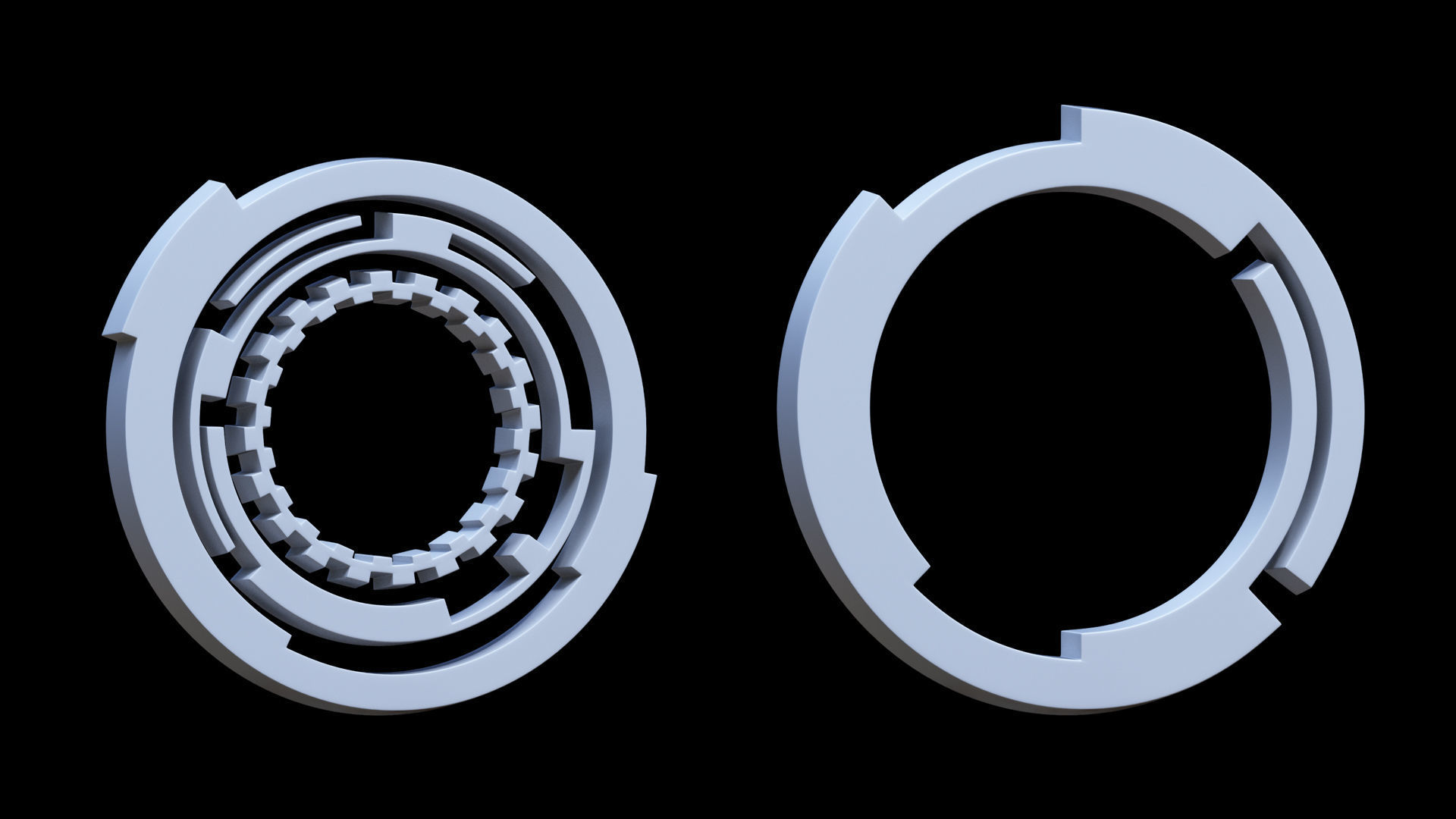 100 Sci-fi Hologram Base Mesh Pack Low-poly 3D model_39