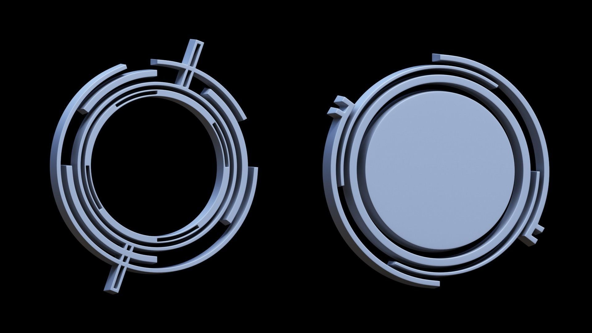 100 Sci-fi Hologram Base Mesh Pack Low-poly 3D model_7