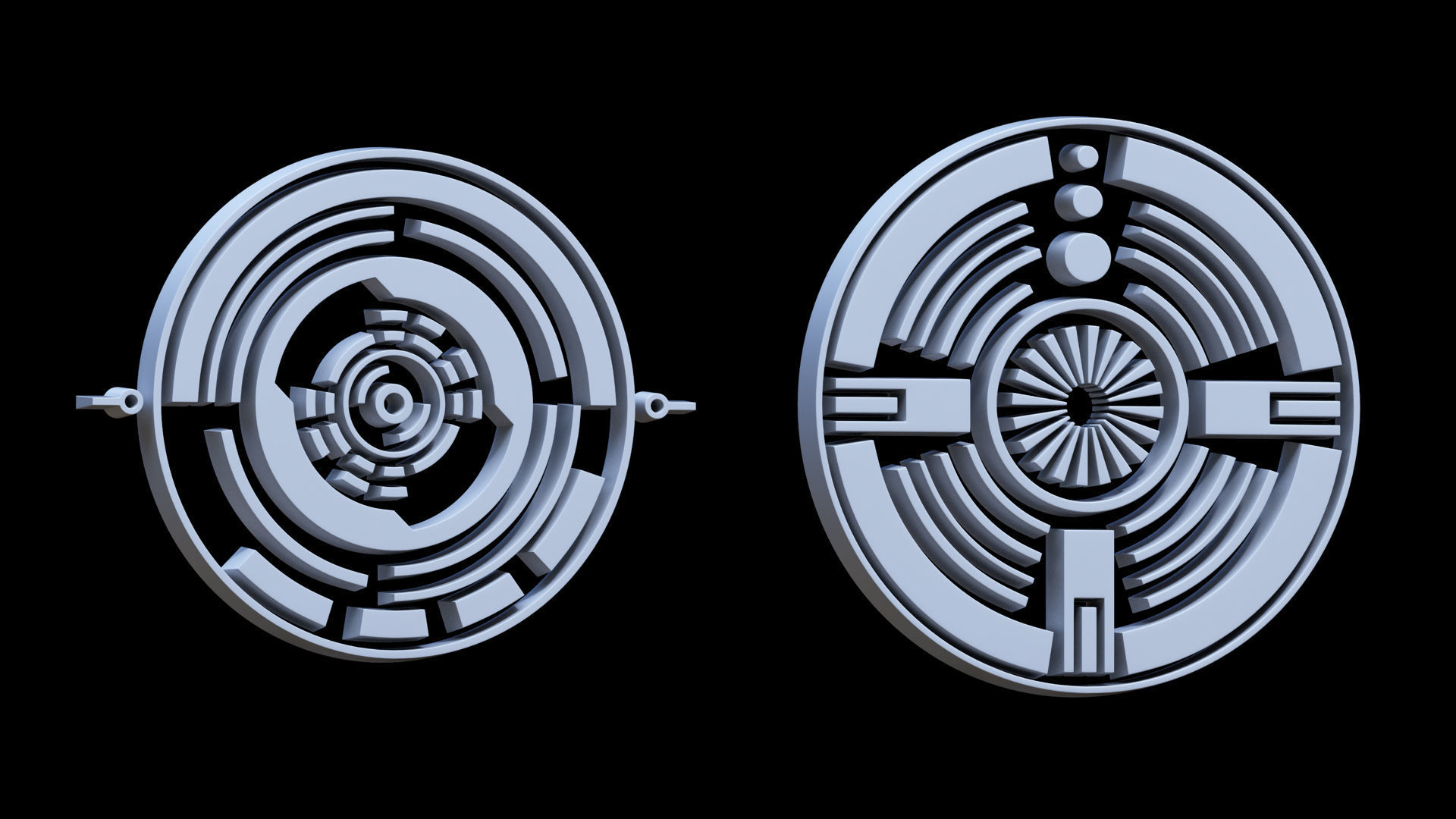 100 Sci-fi Hologram Base Mesh Pack Low-poly 3D model_32