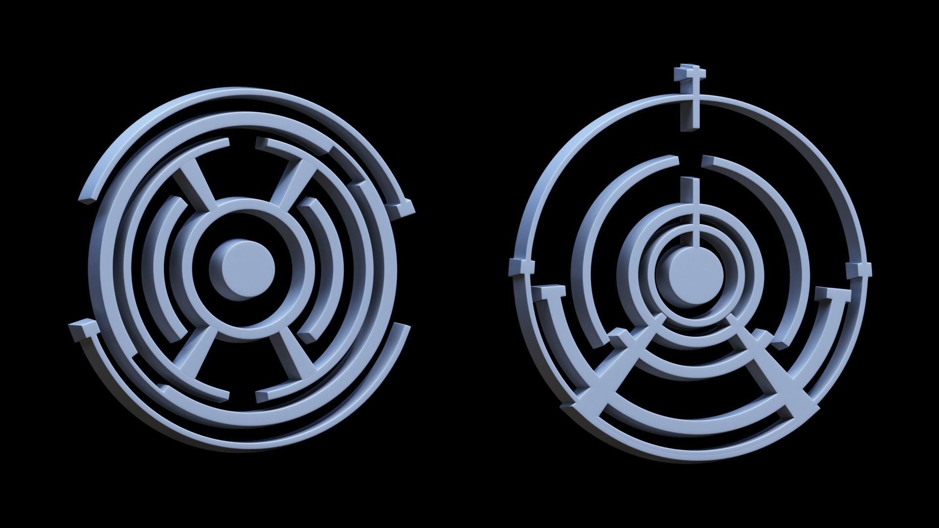 100 Sci-fi Hologram Base Mesh Pack Low-poly 3D model_22