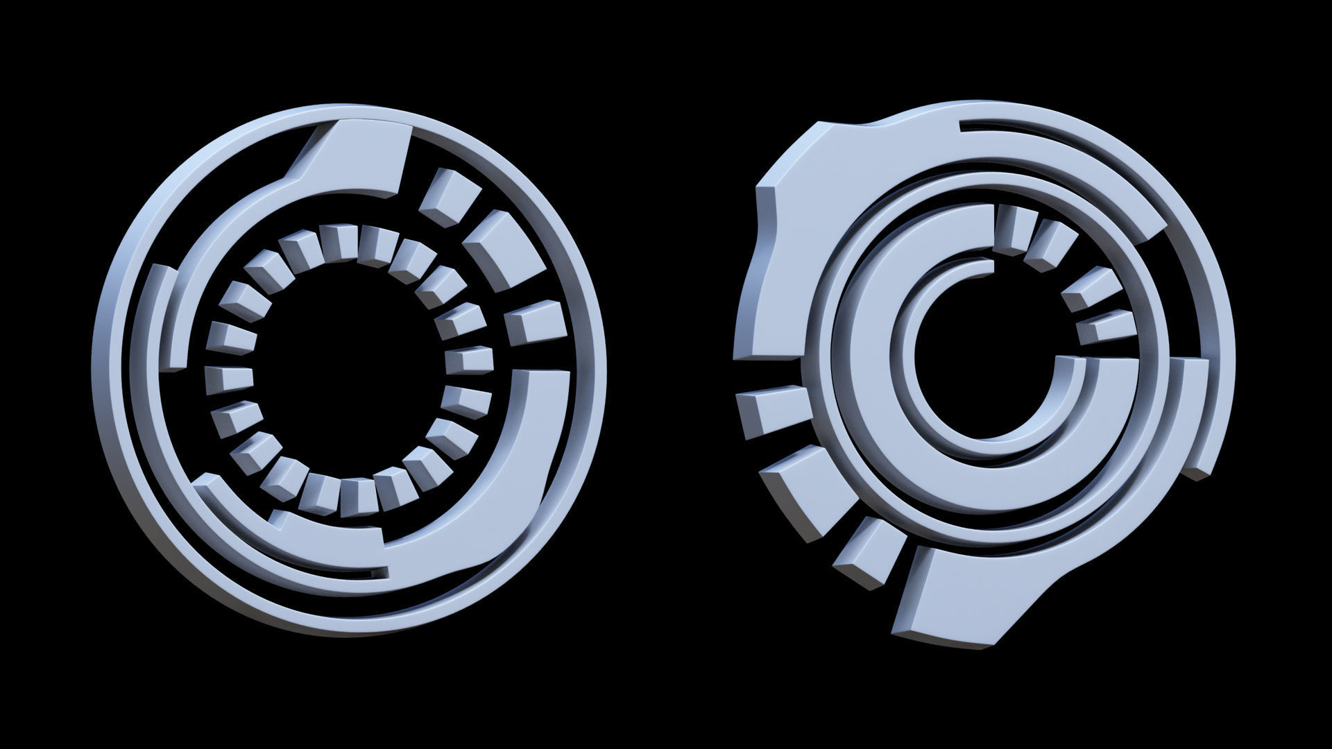 100 Sci-fi Hologram Base Mesh Pack Low-poly 3D model_37