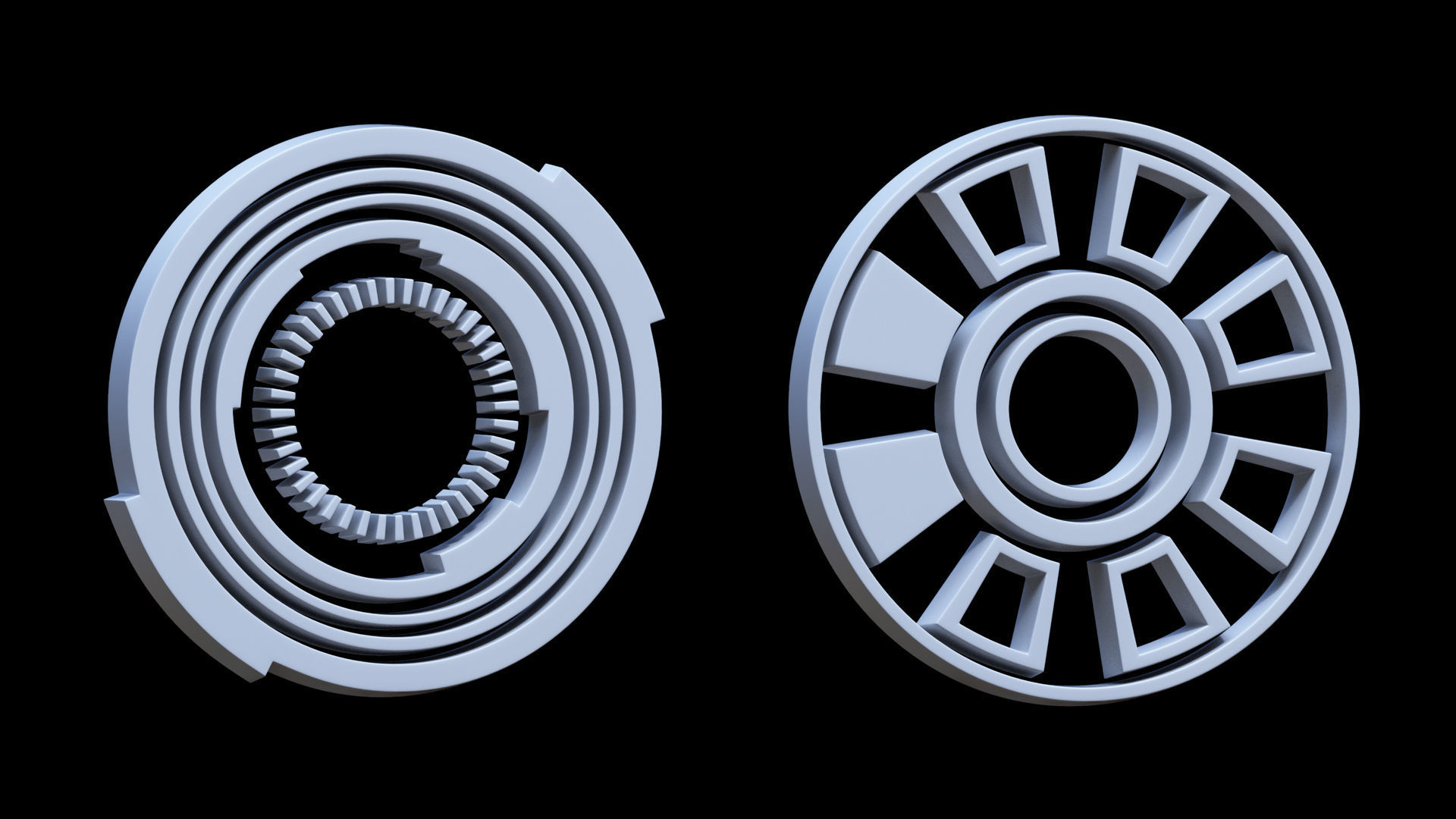 100 Sci-fi Hologram Base Mesh Pack Low-poly 3D model_36