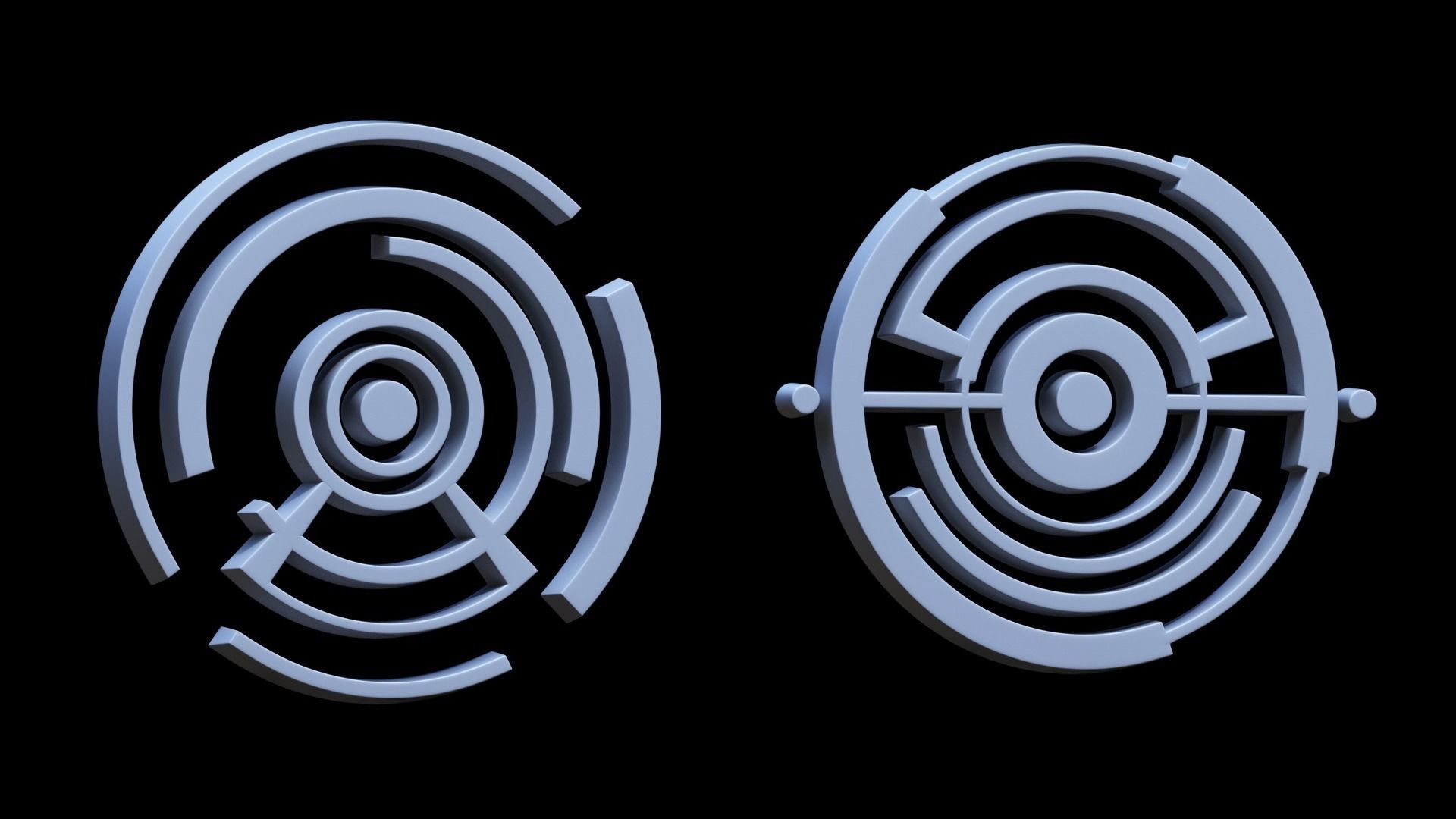 100 Sci-fi Hologram Base Mesh Pack Low-poly 3D model_20