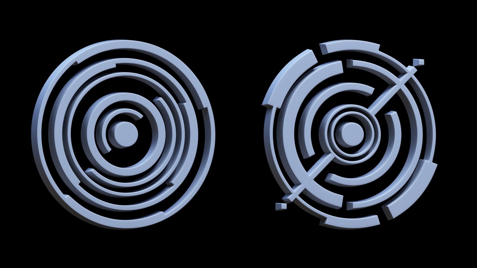 100 Sci-fi Hologram Base Mesh Pack Low-poly 3D model_24