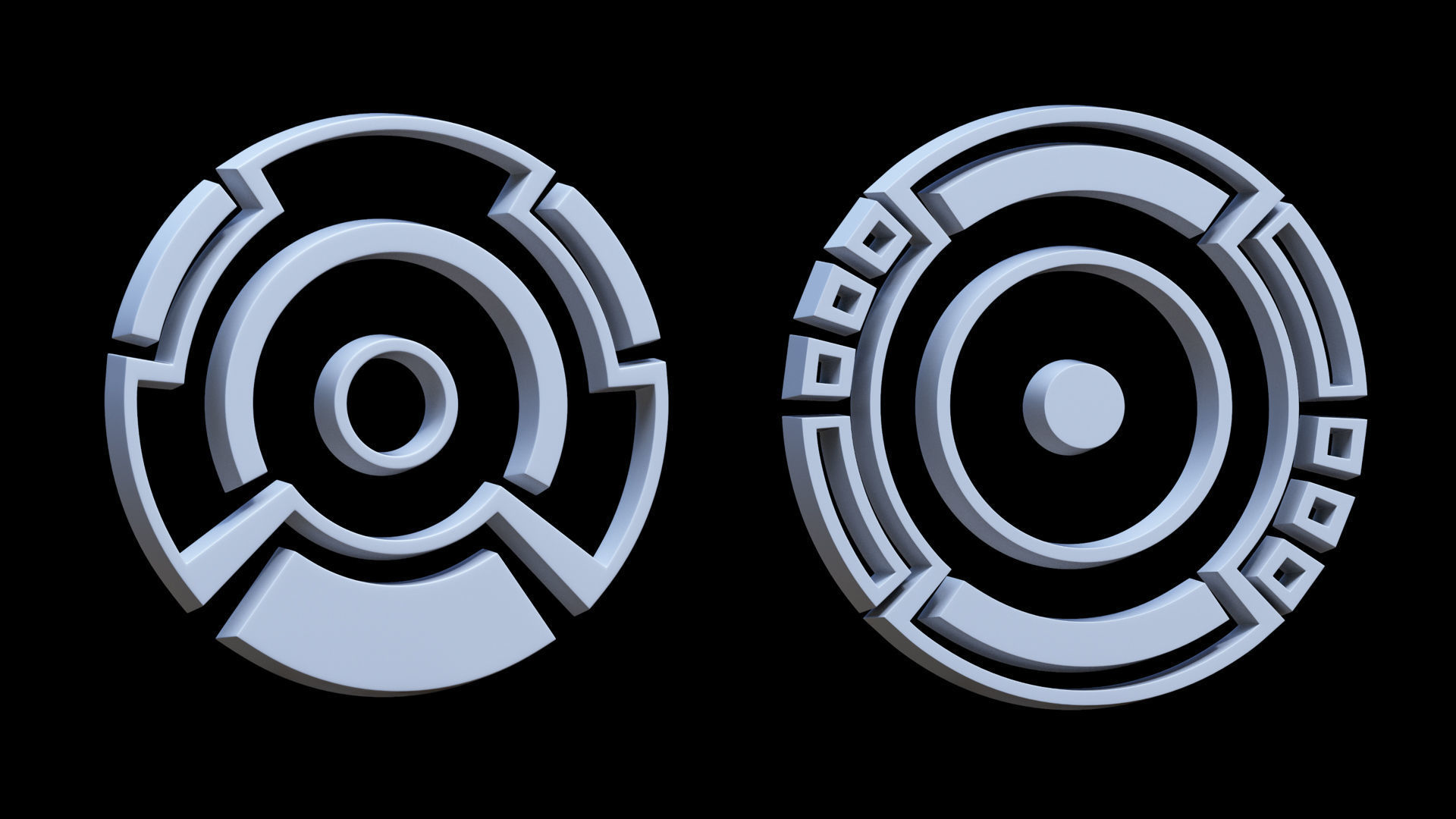 100 Sci-fi Hologram Base Mesh Pack Low-poly 3D model_29