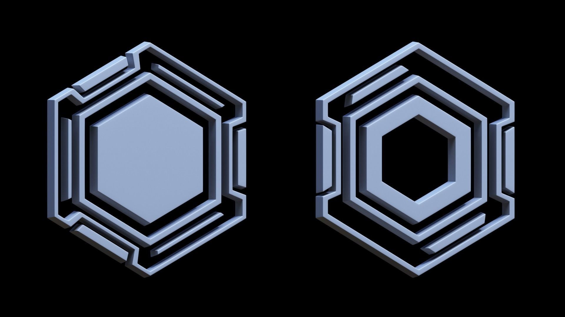 100 Sci-fi Hologram Base Mesh Pack Low-poly 3D model_8