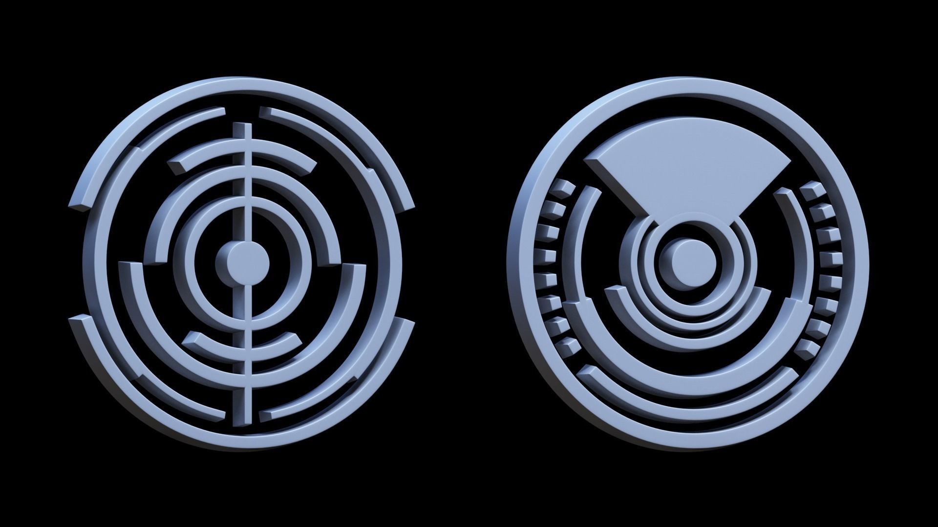 100 Sci-fi Hologram Base Mesh Pack Low-poly 3D model_23