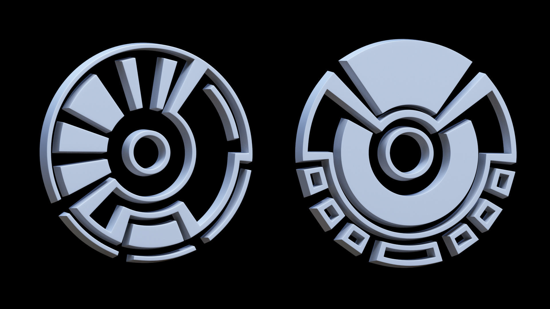 100 Sci-fi Hologram Base Mesh Pack Low-poly 3D model_28