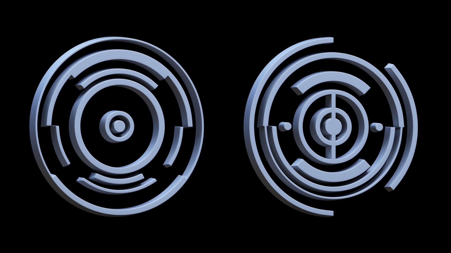 100 Sci-fi Hologram Base Mesh Pack Low-poly 3D model_25