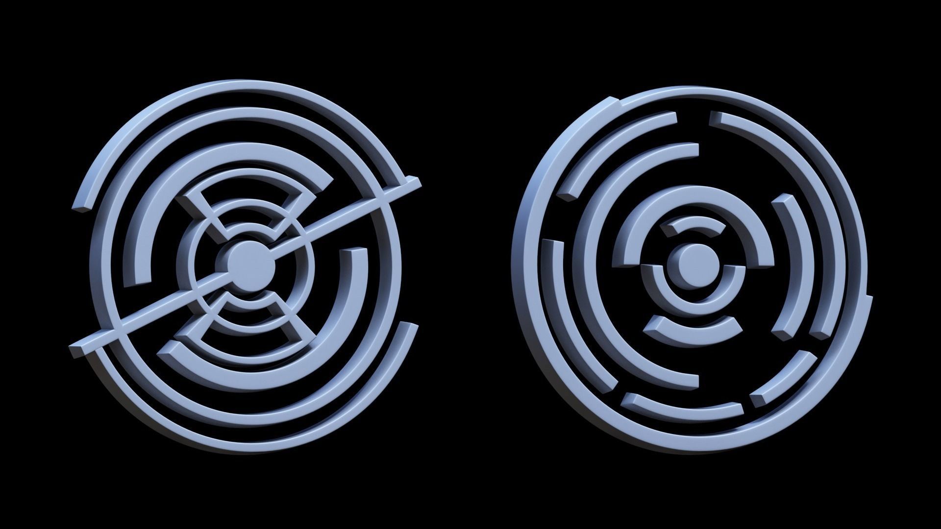 100 Sci-fi Hologram Base Mesh Pack Low-poly 3D model_21