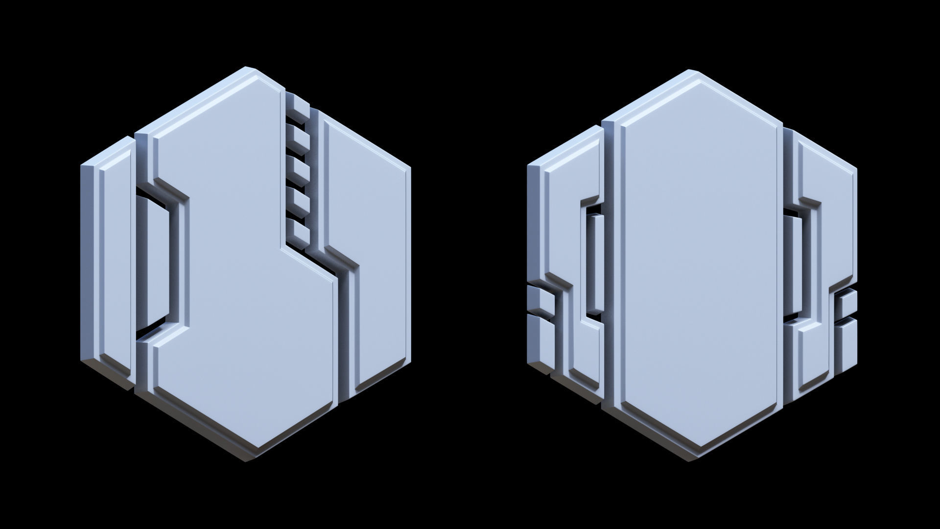 100 Sci-fi Hologram Base Mesh Pack Low-poly 3D model_50