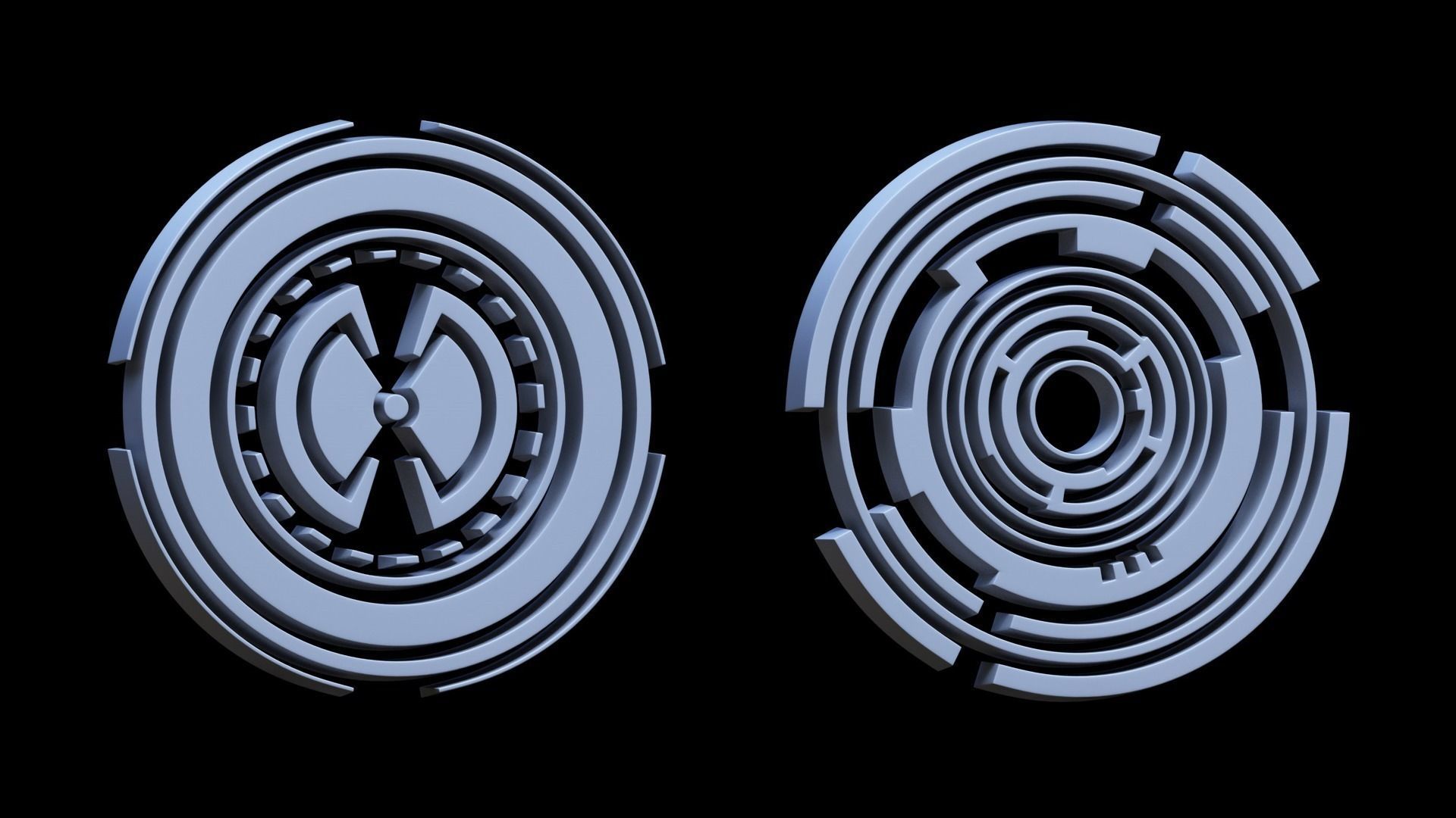 100 Sci-fi Hologram Base Mesh Pack Low-poly 3D model_27