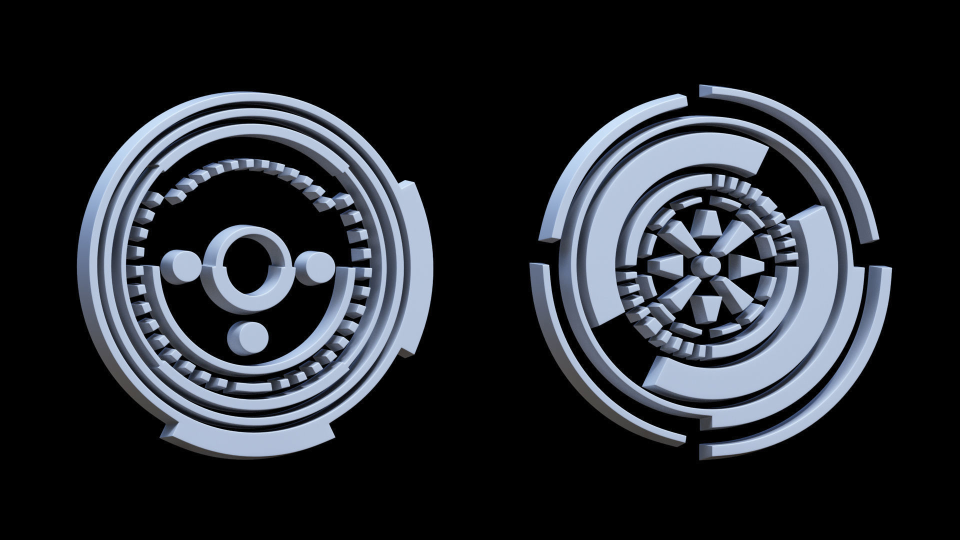 100 Sci-fi Hologram Base Mesh Pack Low-poly 3D model_31