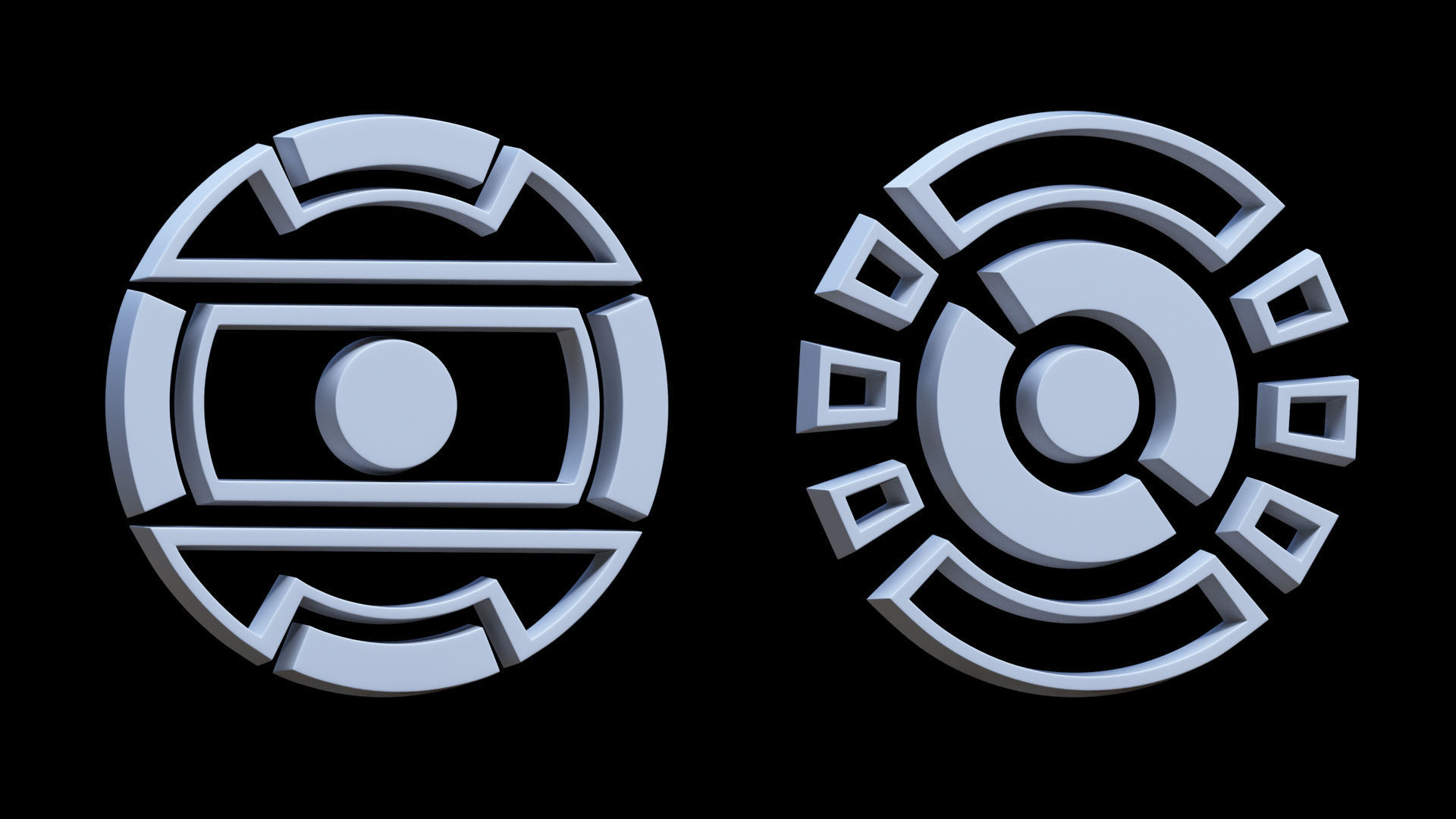 100 Sci-fi Hologram Base Mesh Pack Low-poly 3D model_30