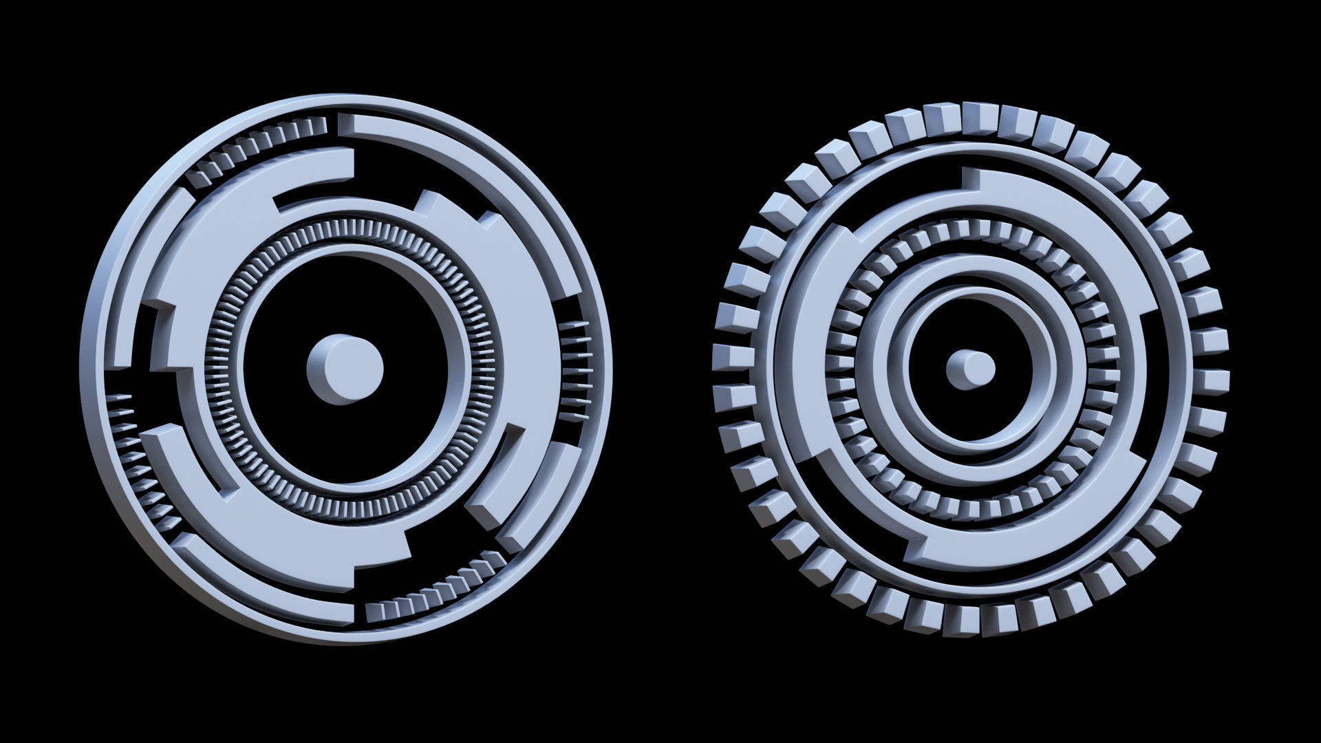 100 Sci-fi Hologram Base Mesh Pack Low-poly 3D model_51