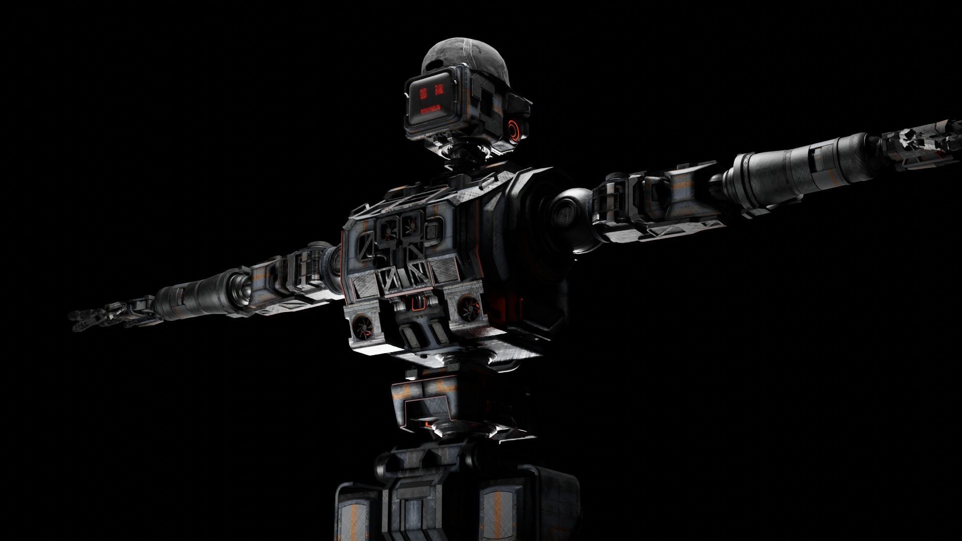 Sci Fi Robot Model V3 3D model_10