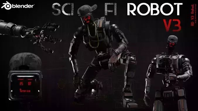 Sci Fi Robot Model V3 3D model