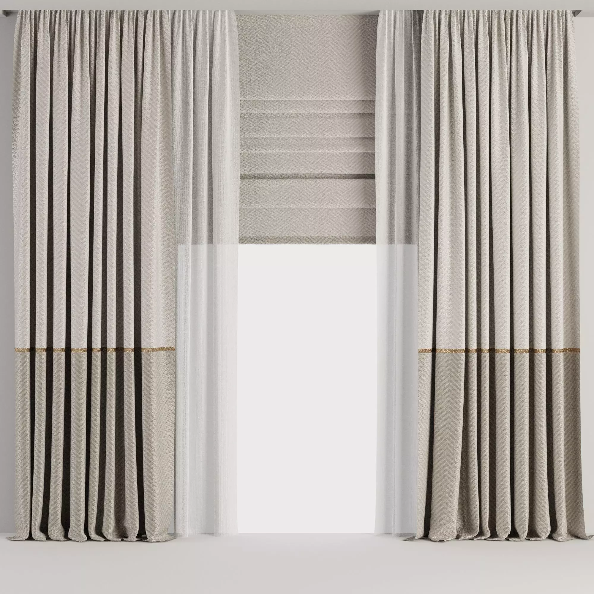 Curtain Set M28  3D model_0