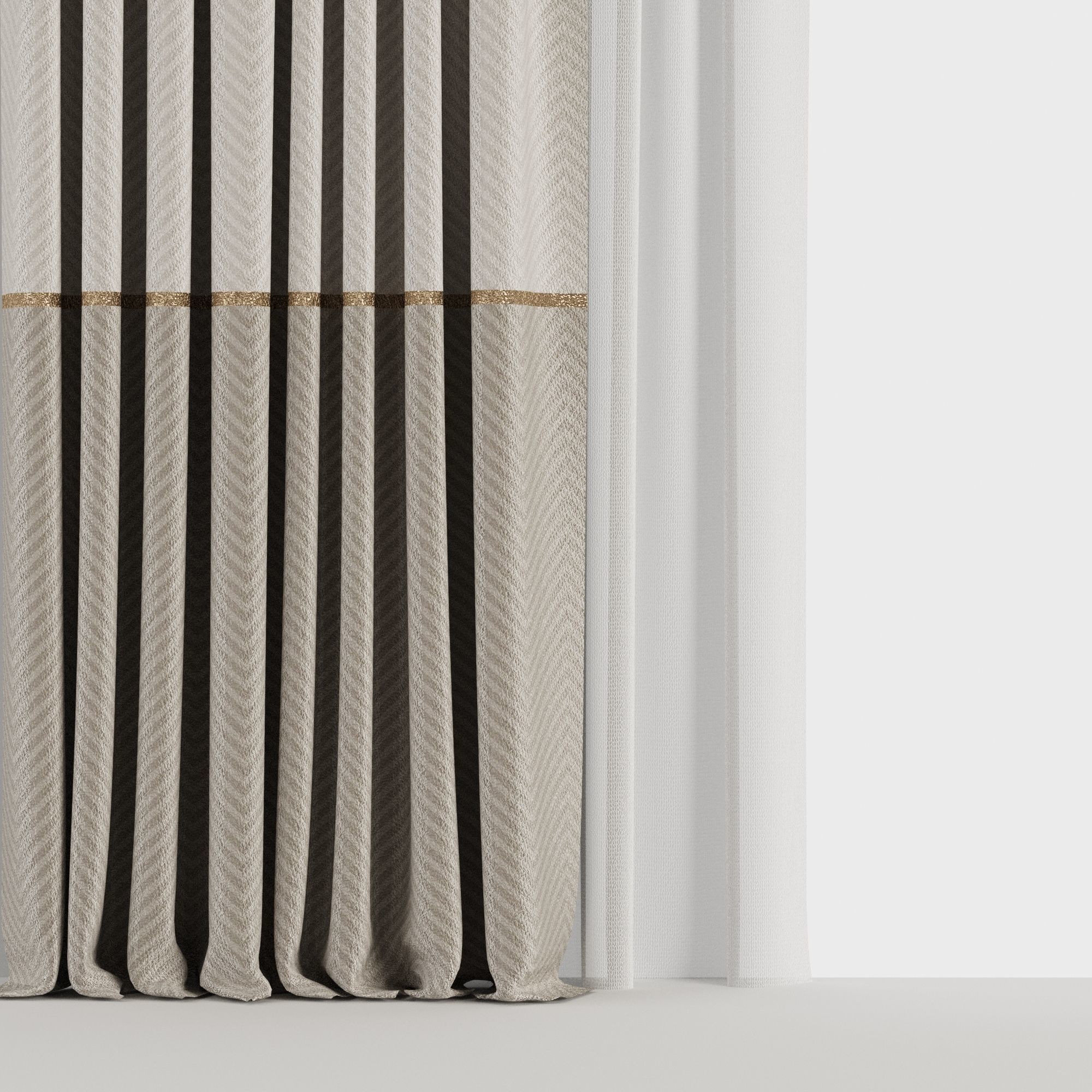 Curtain Set M28  3D model_1