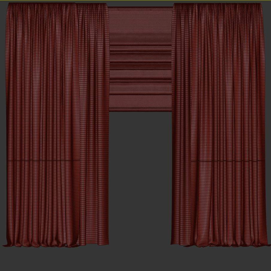 Curtain Set M28  3D model_2