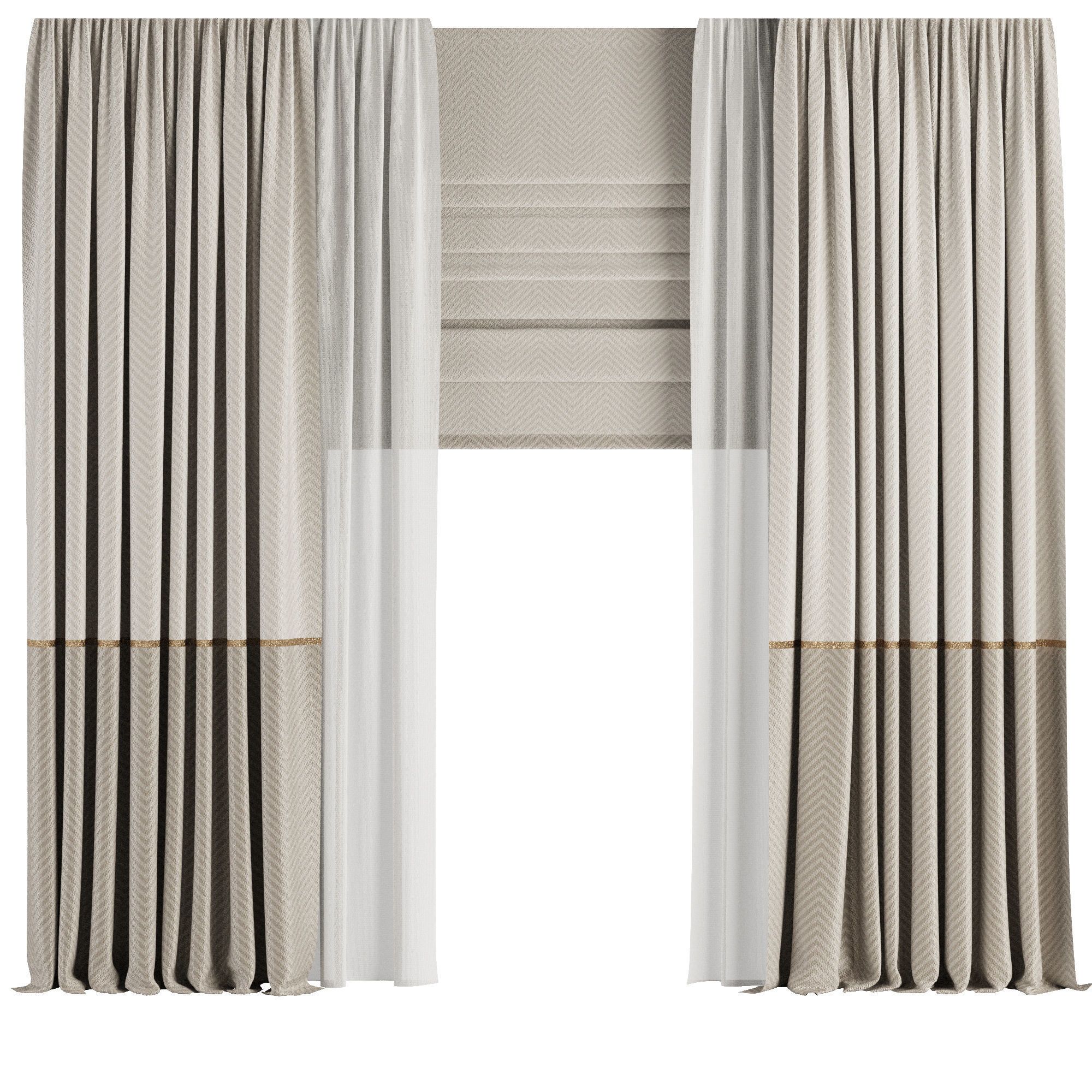 Curtain Set M28  3D model_3