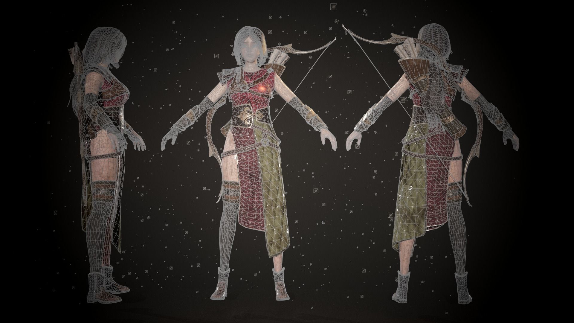Archer - Female Character Low-poly 3D model_3