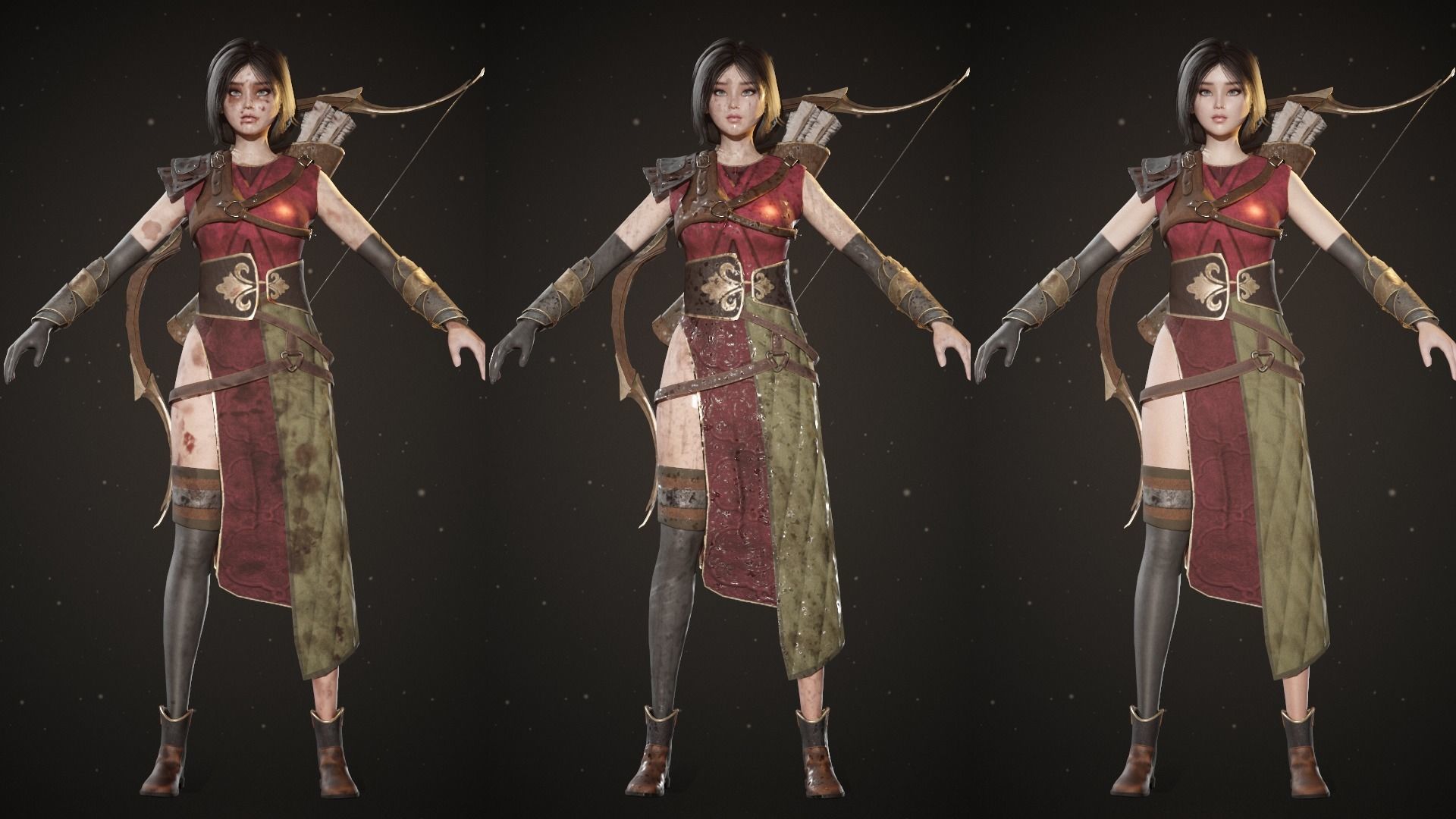 Archer - Female Character Low-poly 3D model_2