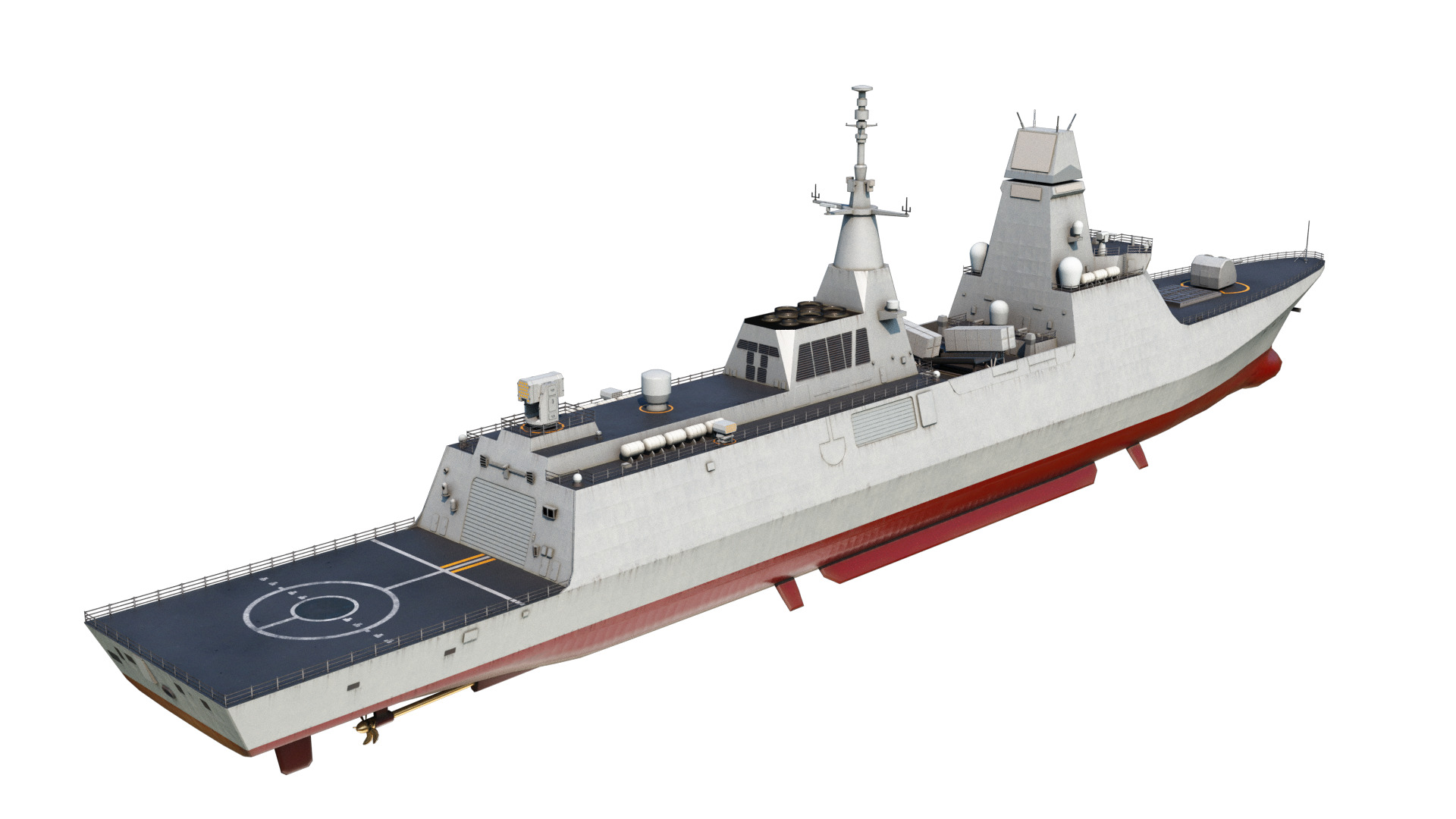 PLAN Type 054B frigate Chinese Navy Jiangkai III class Low-poly 3D model_4