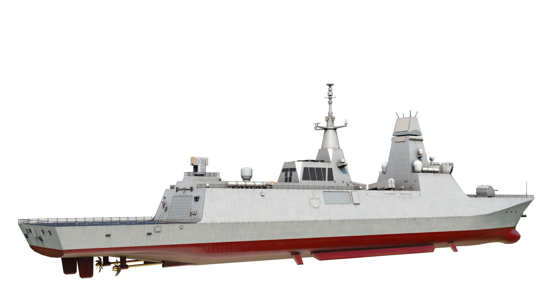 PLAN Type 054B frigate Chinese Navy Jiangkai III class Low-poly 3D model_11